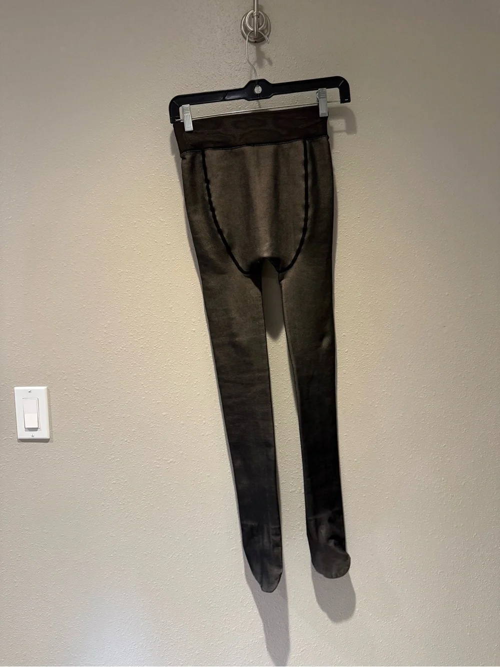 Set of 2 High-Waisted Black Thermal Fleece Lined Tights Leggings Size Small